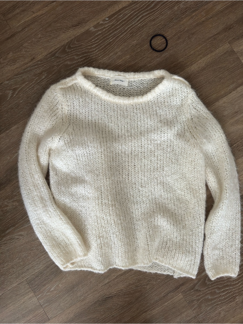 American Vintage Cream Scoop Neck Knit Sweater